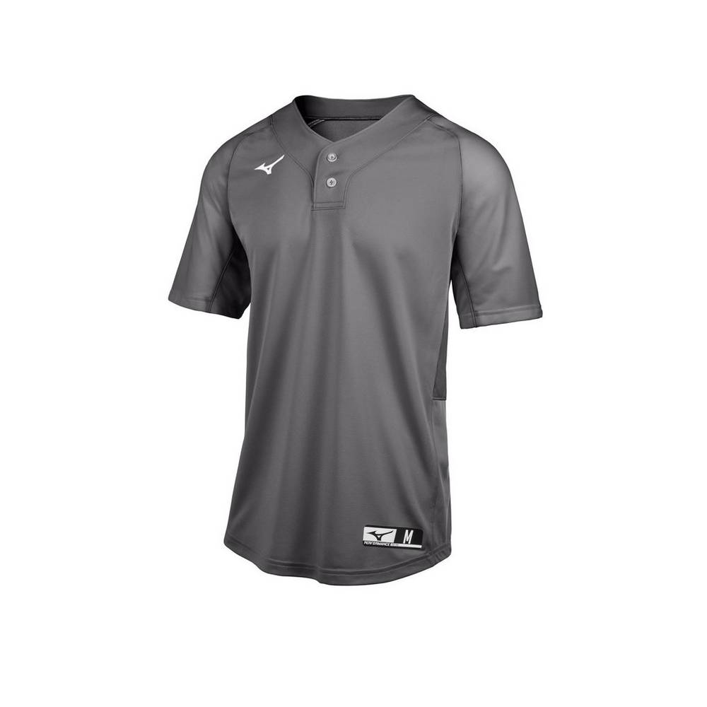 Mens Mizuno Aerolite 2-Button Baseball Jersey Grey Philippines (RXSOJD378)